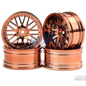 102026C MST Copper red 10 spokes 2 ribs RC 1/10 Drift Car Wheels offset 8 (4PCS)